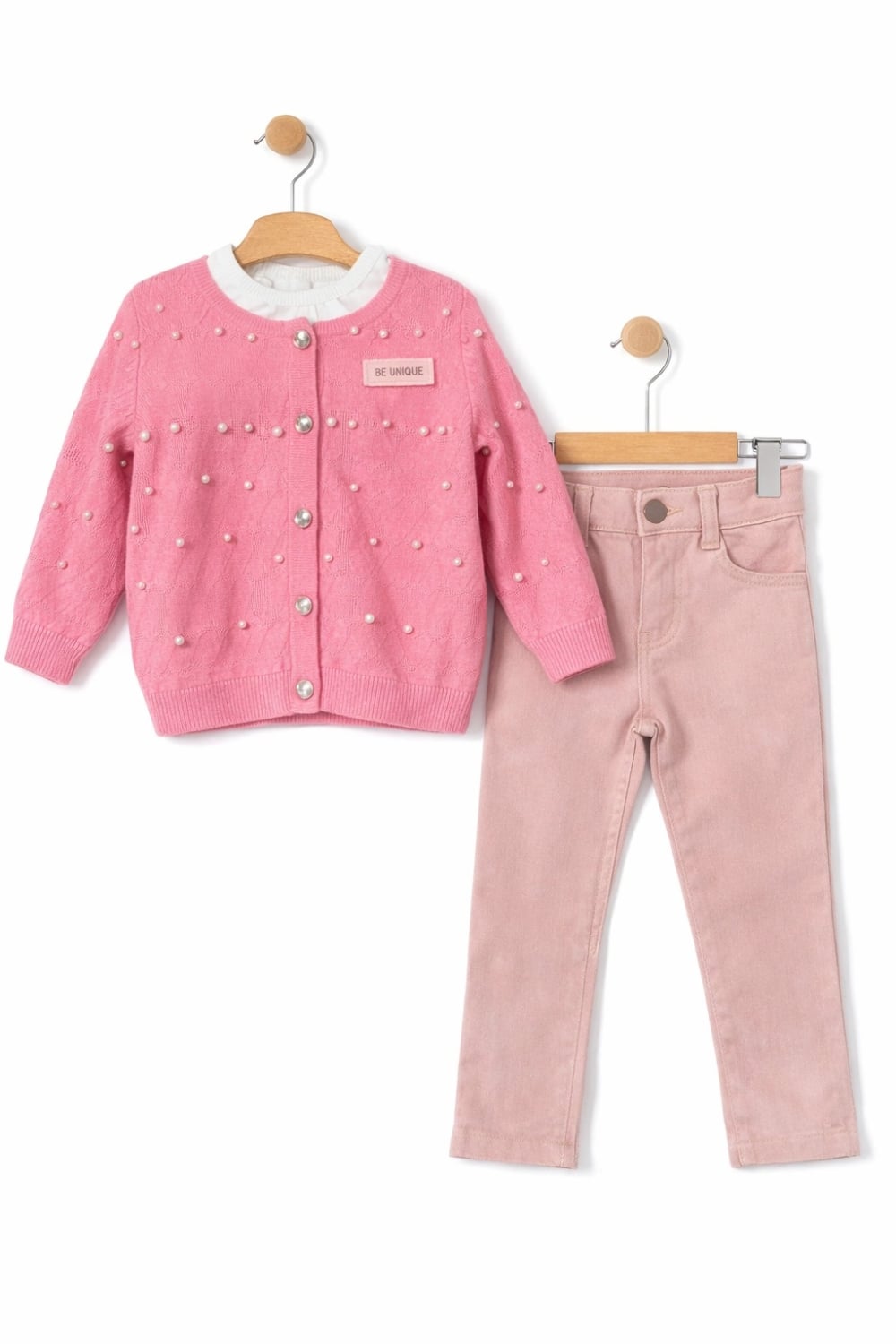 Baby Girls' Two-Piece Cardigan and Pants Set - Pink - Pack of 4 - Has Bereket - by Peralane