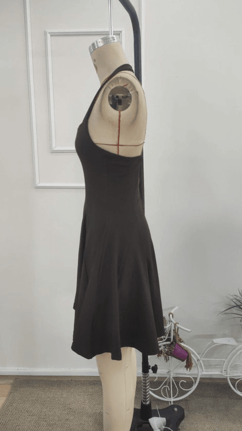 Women's Halter Neck Geometric Collar Short Scuba Dress - Janes - by Peralane - photo 6