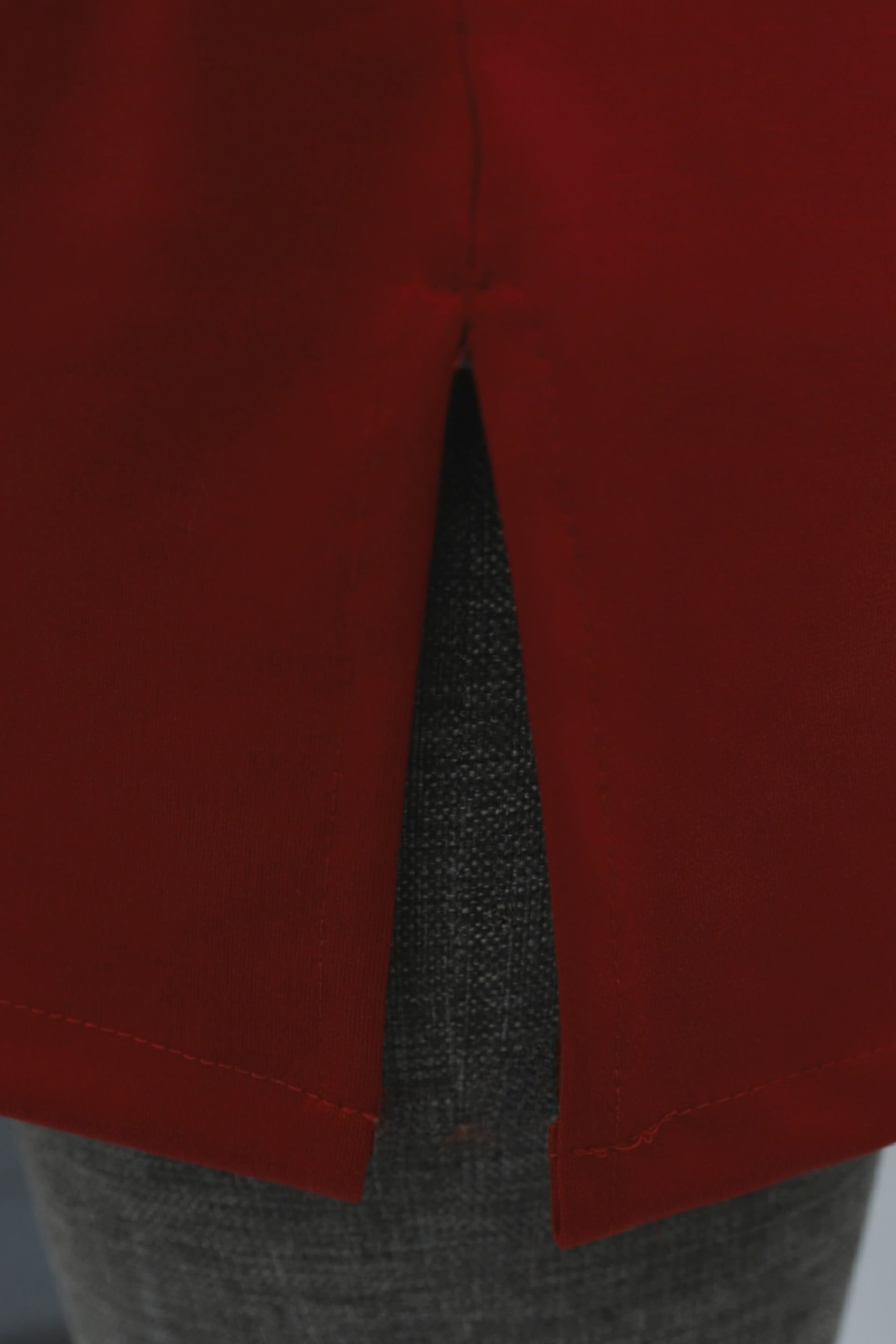 Red Slit Neck Tie Waist Knit Sweatshirt Tunic - Podyumplus - by Peralane - photo 8