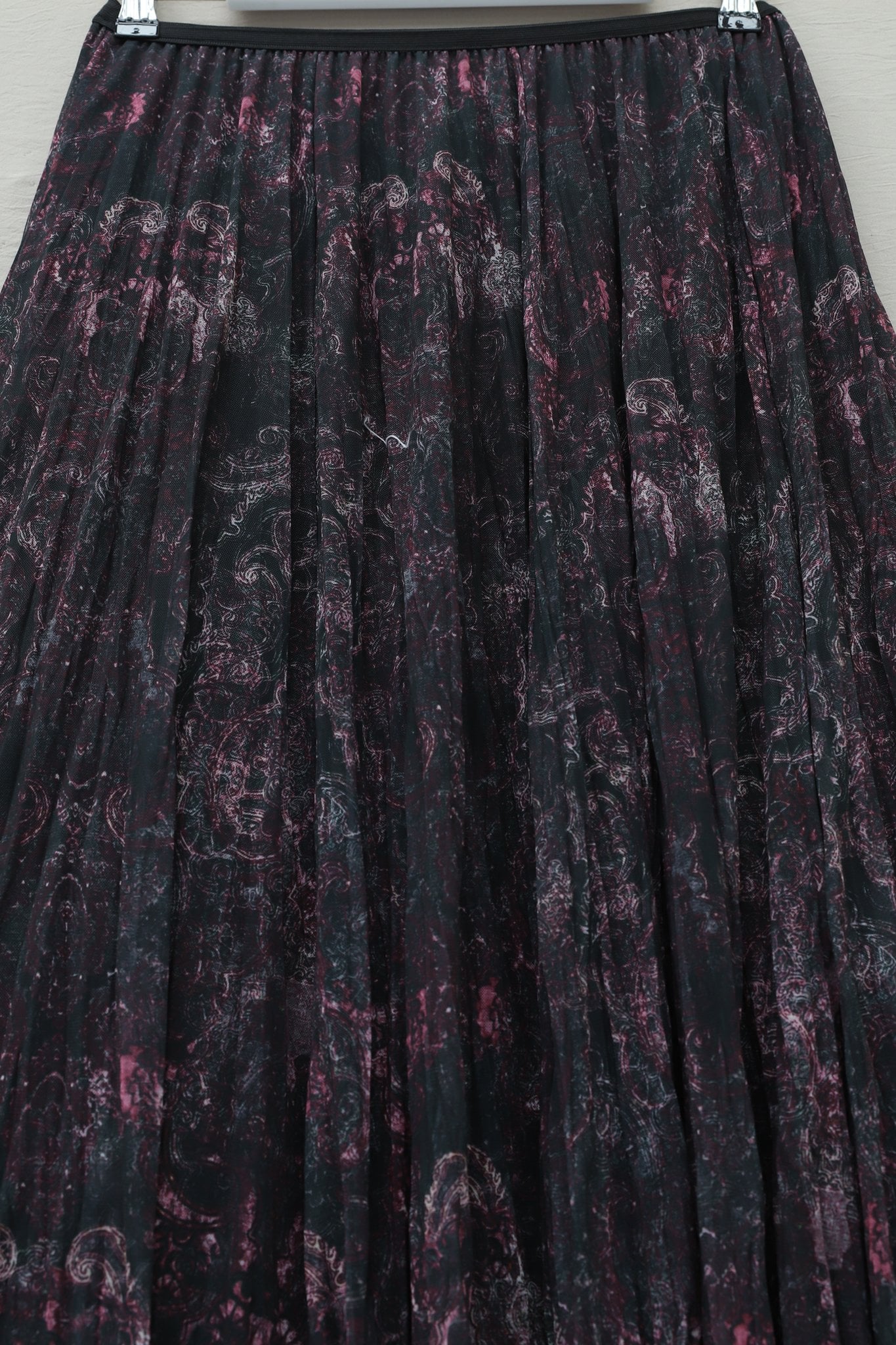 Mixed Print Elasticated Waist Asymmetric Lined Tulle Skirt - Cherry - Podyumplus - by Peralane - photo 5