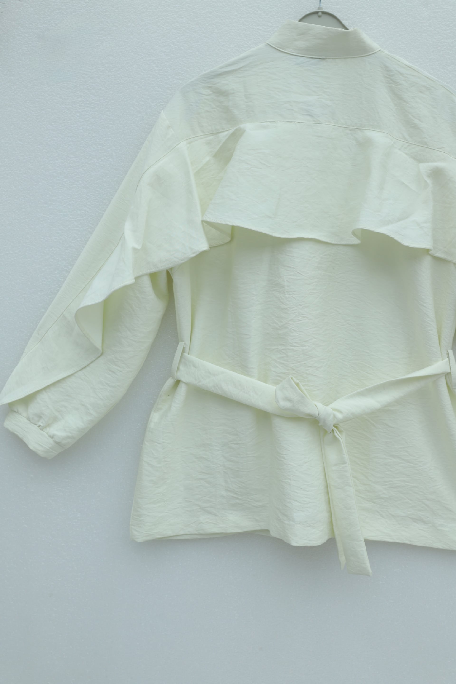 Gold Button Belted Frill Detail Two-Piece Set - Ecru - Podyumplus - by Peralane - photo 7