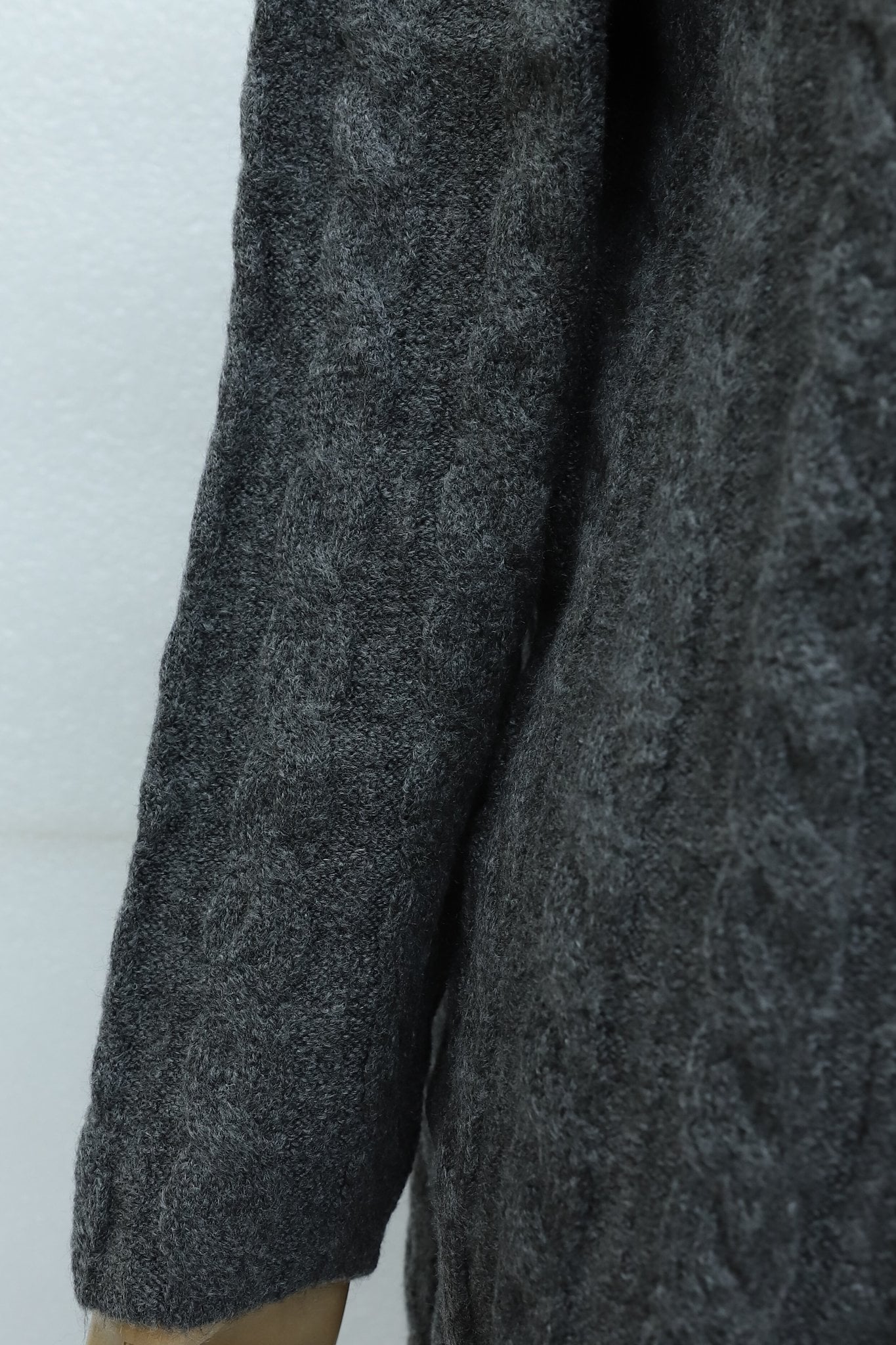 Cable Knit Cardigan with Pearl Buttons - Dark Grey - Podyumplus - by Peralane - photo 10