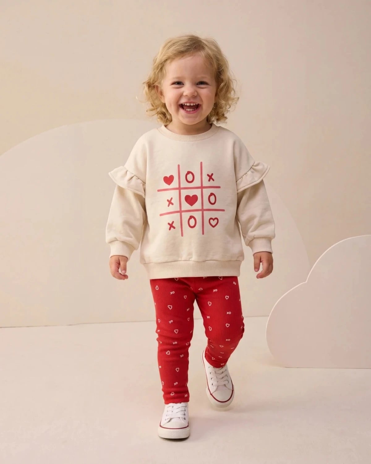 Girls' 2-Piece Sweatshirt and Leggings Set - Cream - Interkidsy - by Peralane