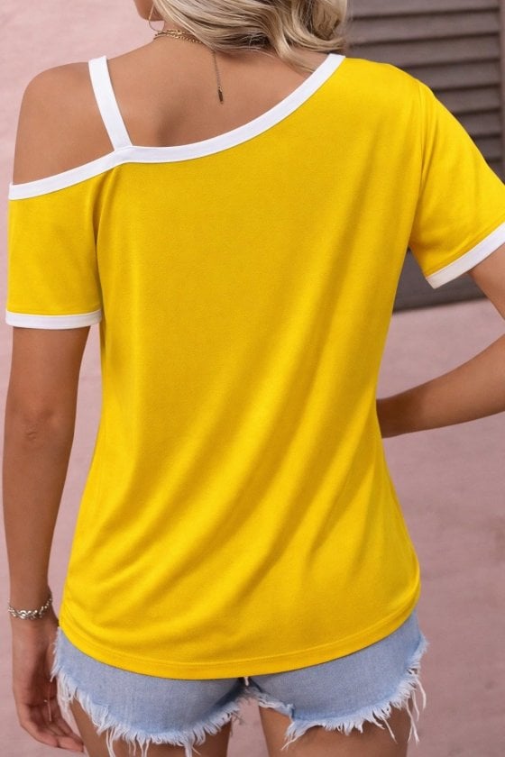 Women's Short Sleeve Off-Shoulder Viscose Blouse with Strap Buckle Detail - Janes - by Peralane - photo 3
