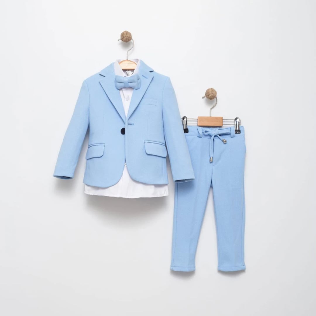 Boys' Turquoise Suit Set with Jacket, 5-Piece - Terry - by Peralane