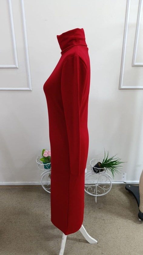 Women's Long Sleeve Turtleneck Midi Modal Dress - Janes - by Peralane - photo 6
