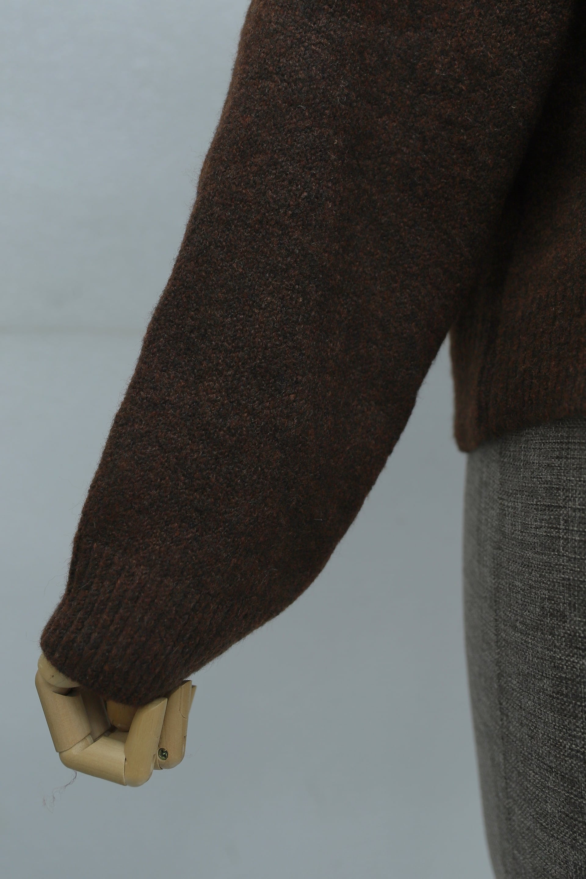 Double Pocket Shirt Collar Buttoned Knit Cardigan - Dark Brown - Podyumplus - by Peralane - photo 8
