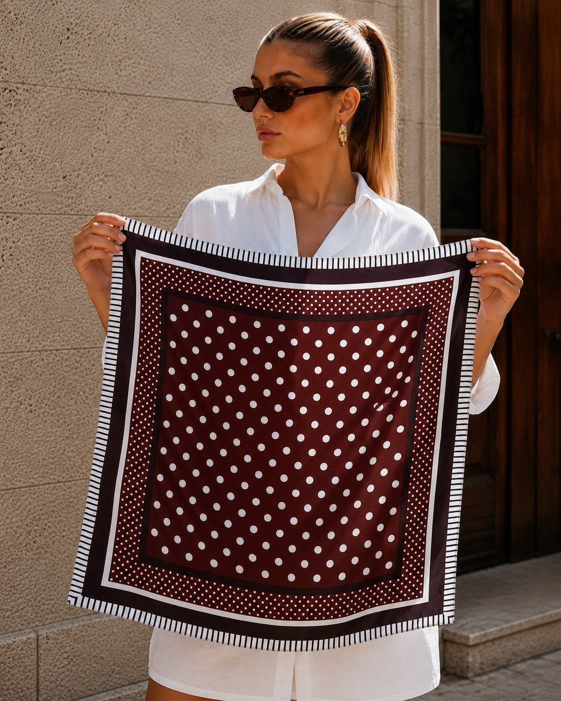 Polka Dot Bandana Scarf 70x70 cm - Nesvay - by Peralane