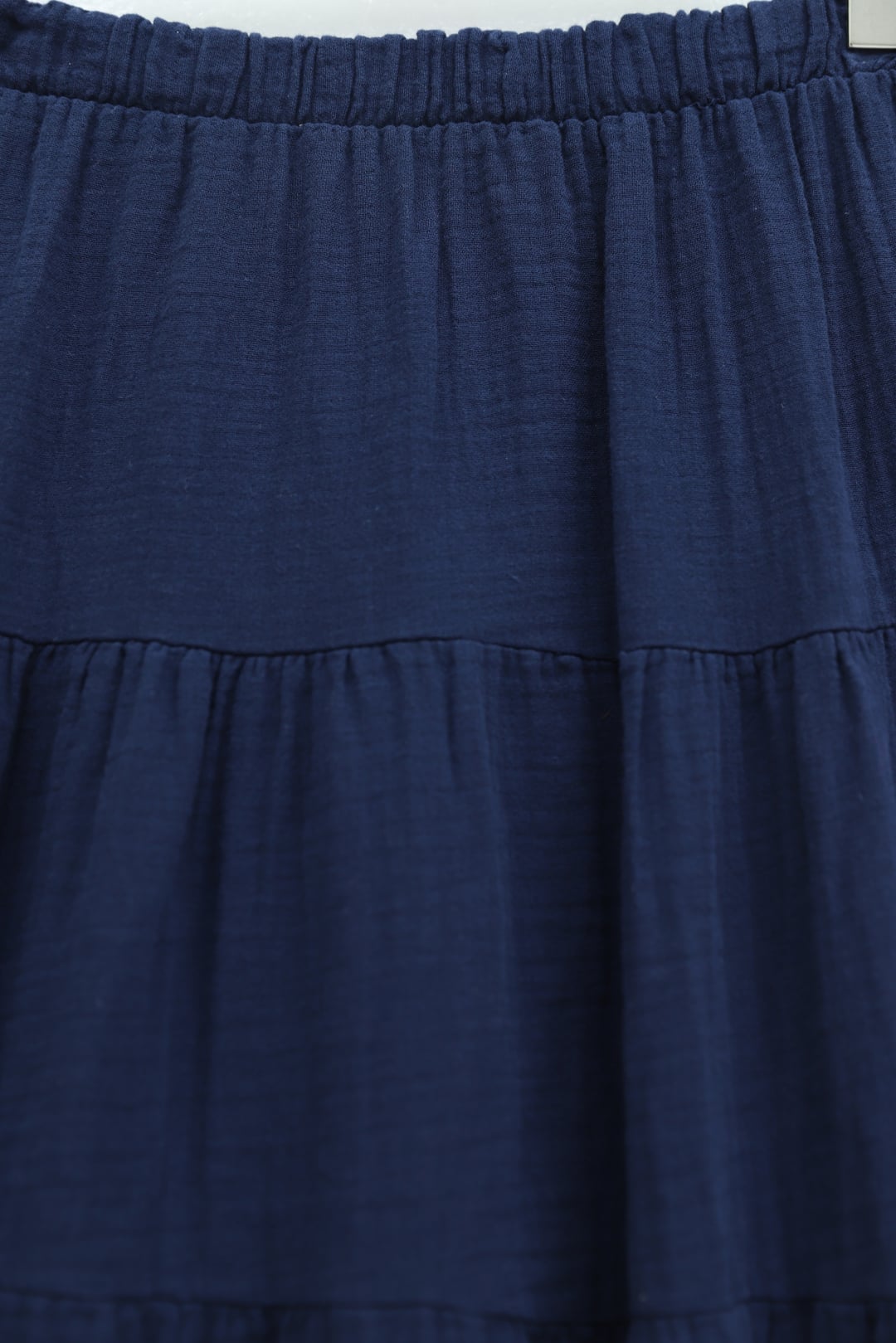 Elasticated Waist Tiered Muslin Maxi Skirt - Navy Blue - Podyumplus - by Peralane - photo 8