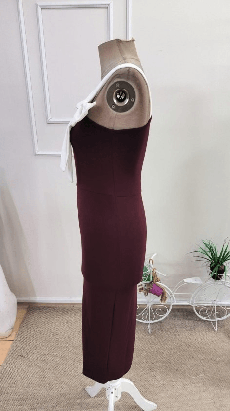 Women's One-Shoulder Bow Detail Midi Crepe Dress - Janes - by Peralane - photo 6