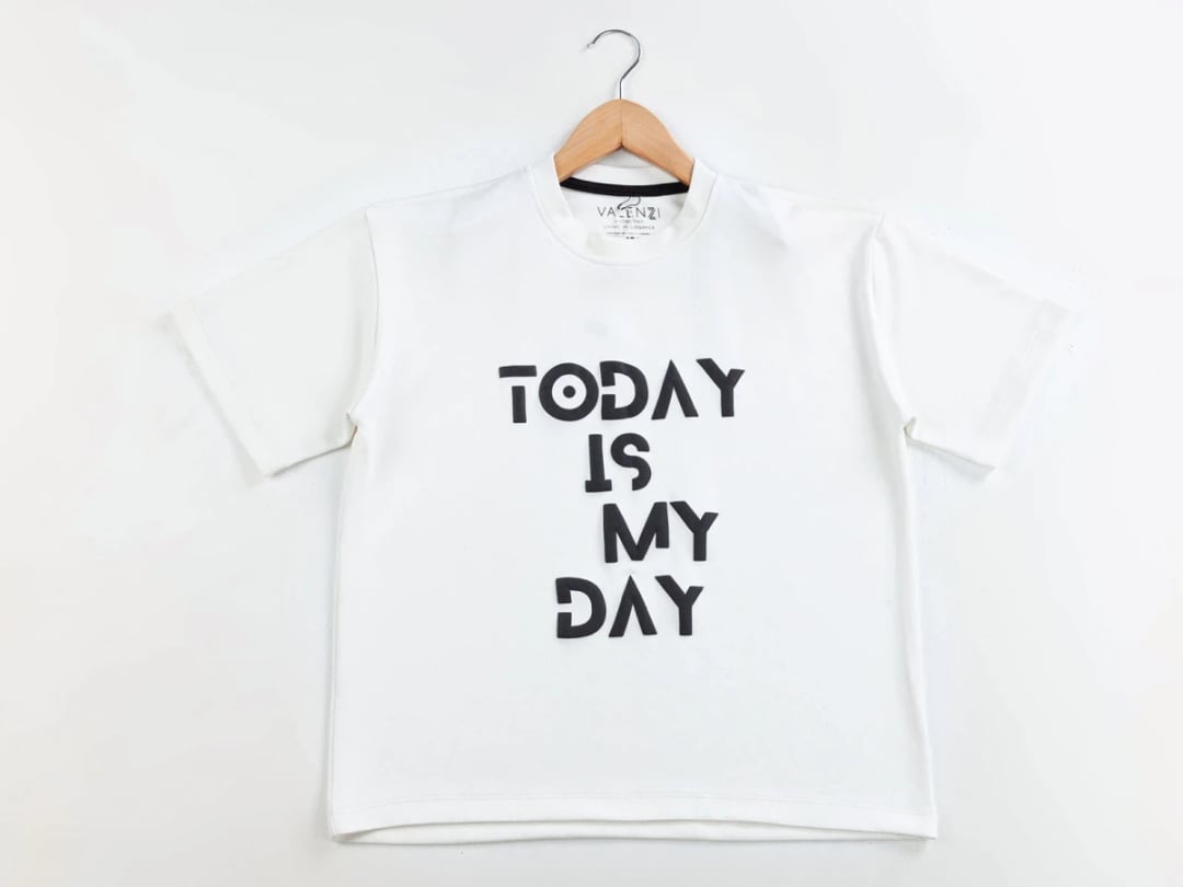 Today Printed Boys' T-Shirt - White - Civilti - by Peralane