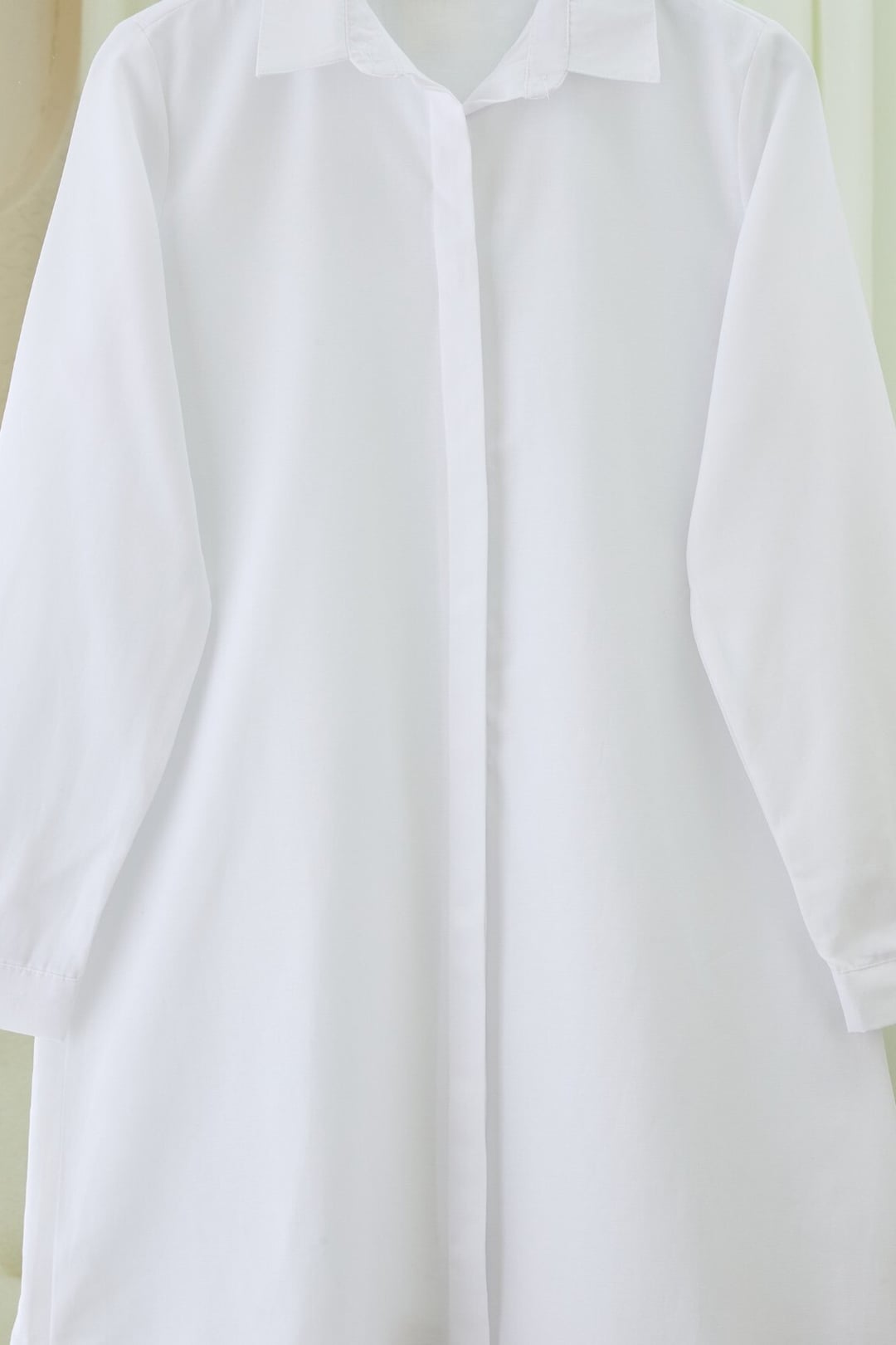 White Hidden Button Long Tunic Shirt - Podyumplus - by Peralane - photo 8