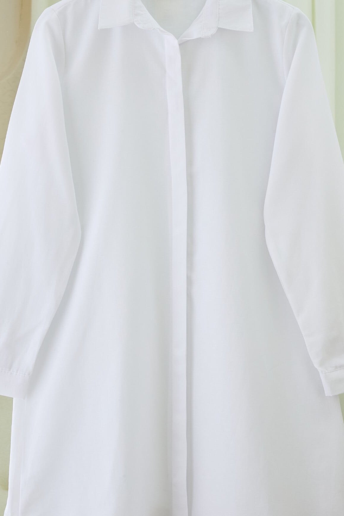 White Hidden Button Long Tunic Shirt - Podyumplus - by Peralane - photo 8