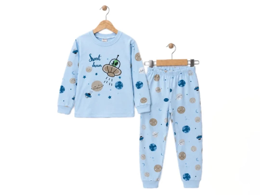 Boys' Planet Print Pajama Set (Pack of 3) - Supermini - by Peralane