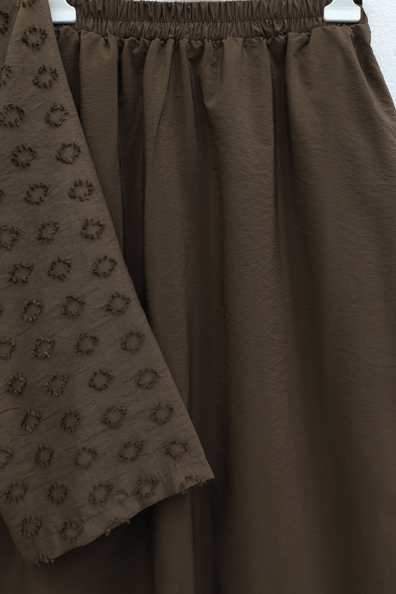 One-Button Belted Skirt Set with Pockets and Embossed Jacquard Pattern - Brown - Podyumplus - by Peralane - photo 6