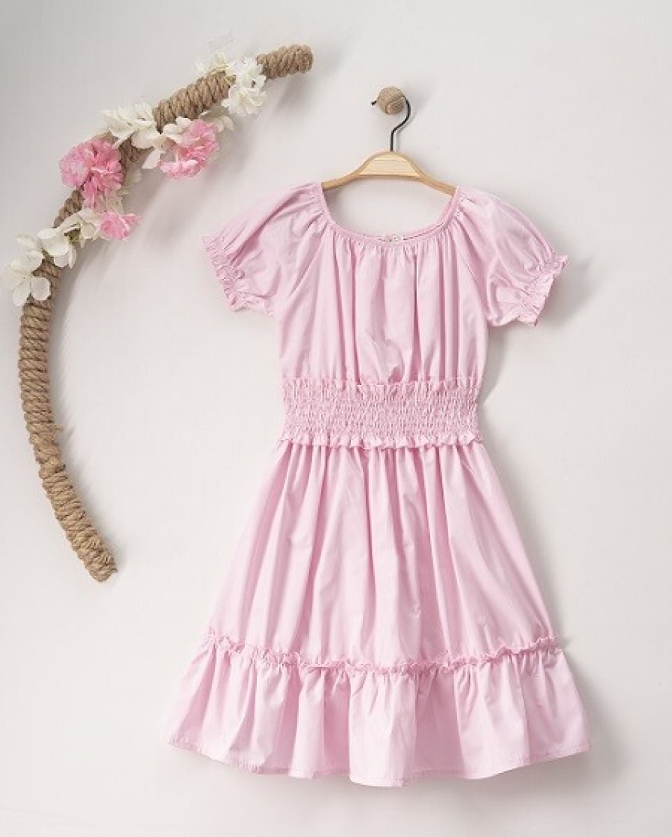 Girl's Smocked Dress 7-10Y Fusya - Busra Bebe - by Peralane