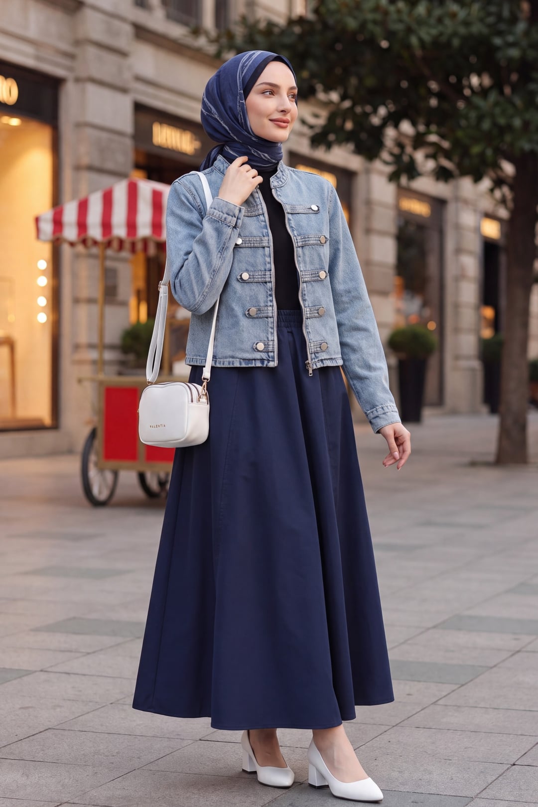 Women's Button Detail Denim Jacket 0771 - Blue - Bigdart - by Peralane - photo 3