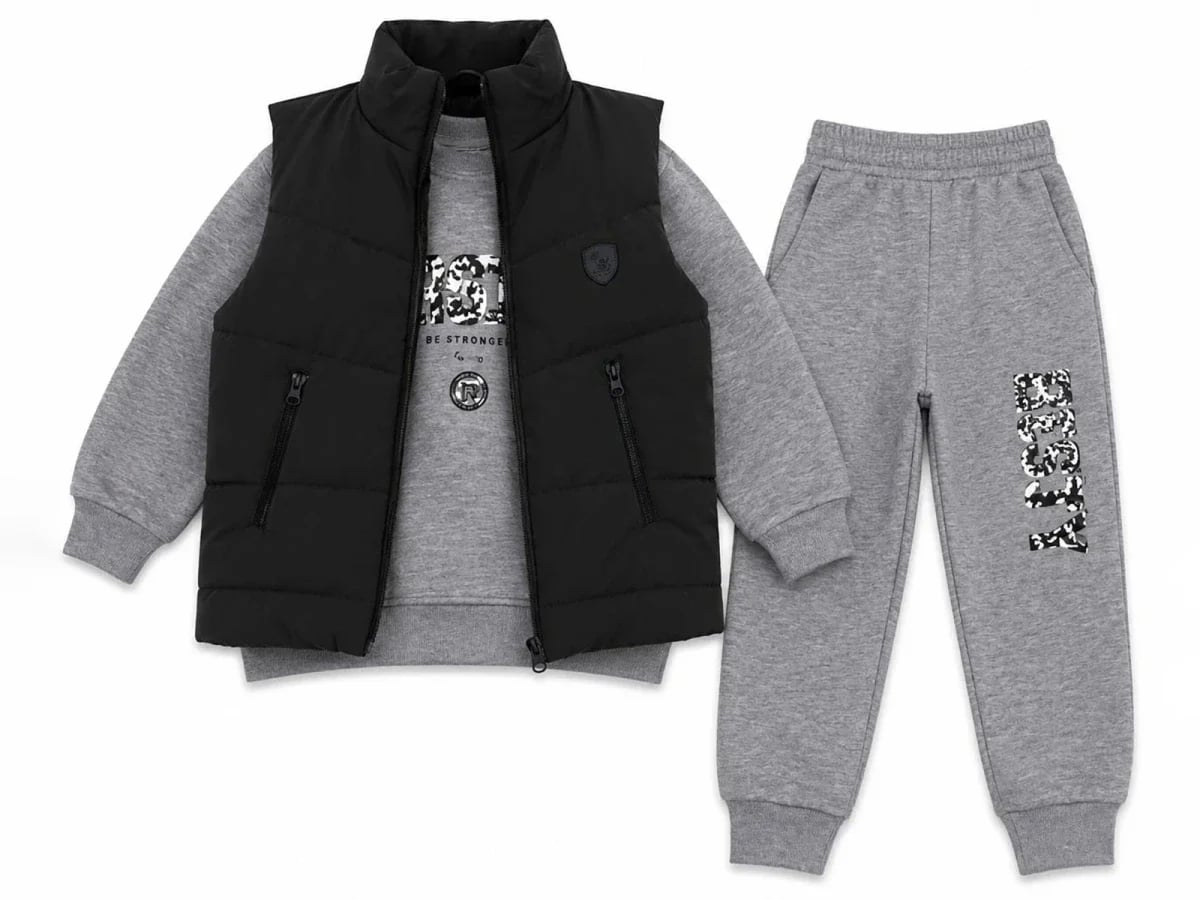 Notty Graphic Vest-Bottom Tracksuit Set for Boys - CMK - by Peralane