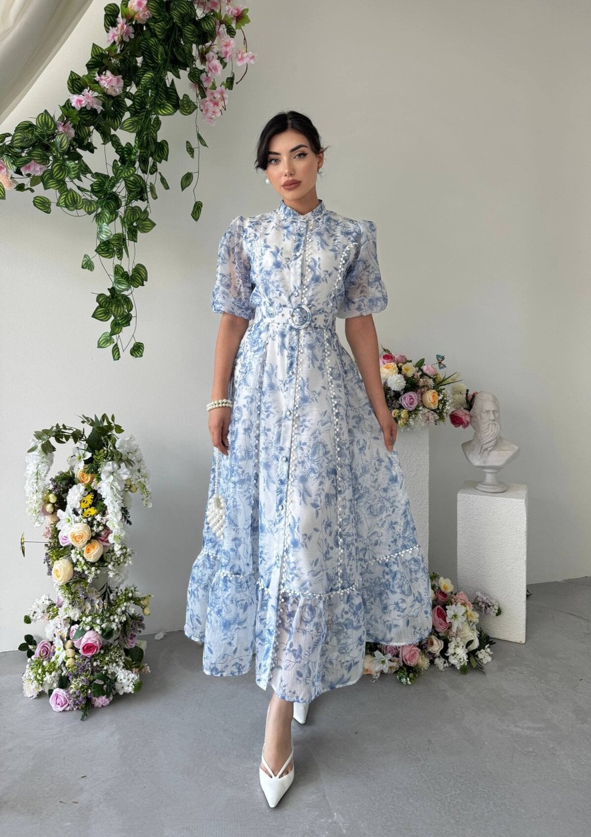 Floral Print Belted Chiffon Dress - Etika - by Peralane - photo 6