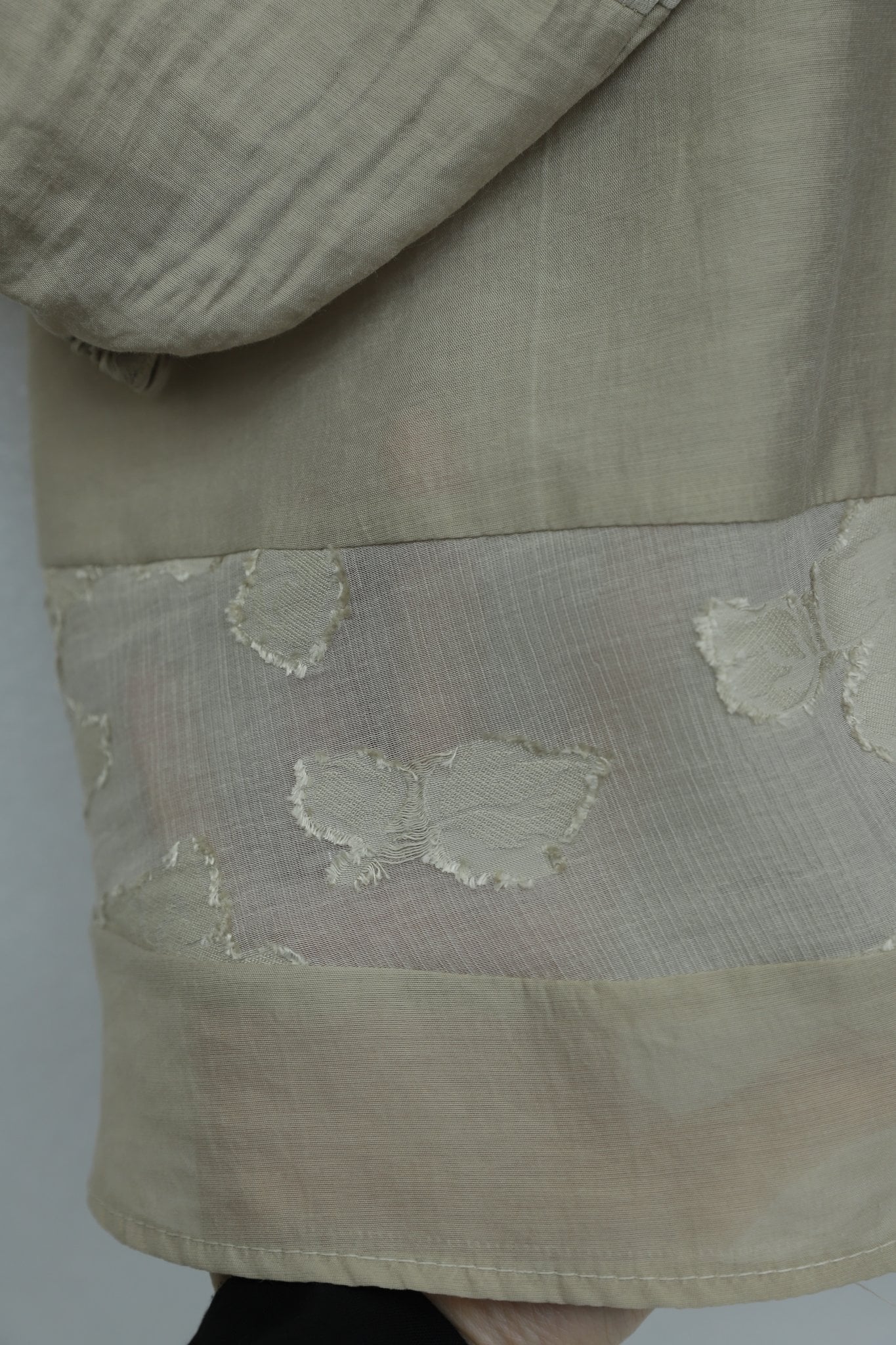 Tie-Neck Long-Sleeve Elasticated Cuff Modal Tunic - Light Beige - Podyumplus - by Peralane - photo 6