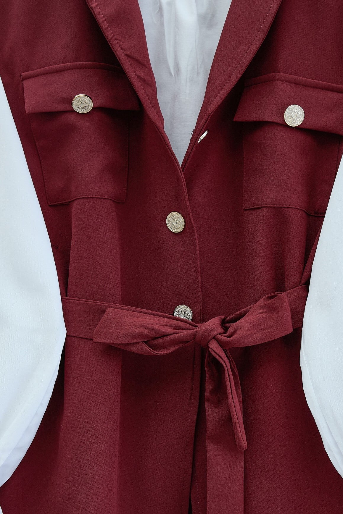 Women's Sleeveless Vest and Trousers Co-ord Set in Bordeaux - Podyumplus - by Peralane - photo 3
