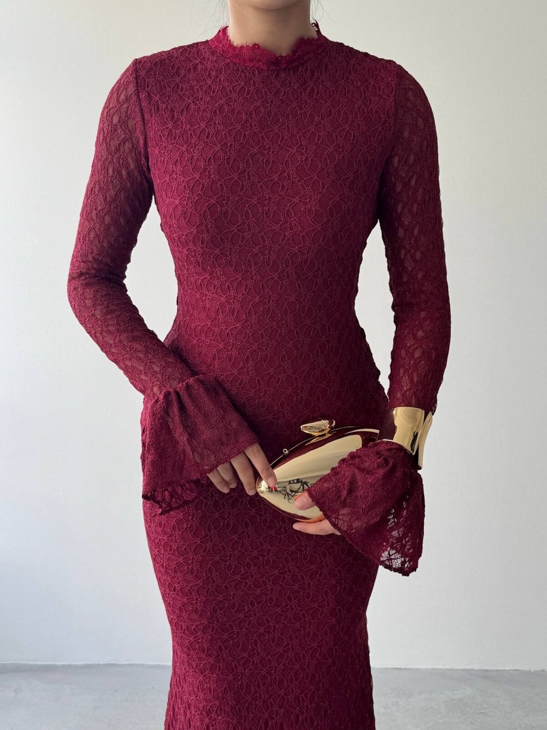 Koas Midi Dress ETK-01063 Burgundy - Etika - by Peralane - photo 3