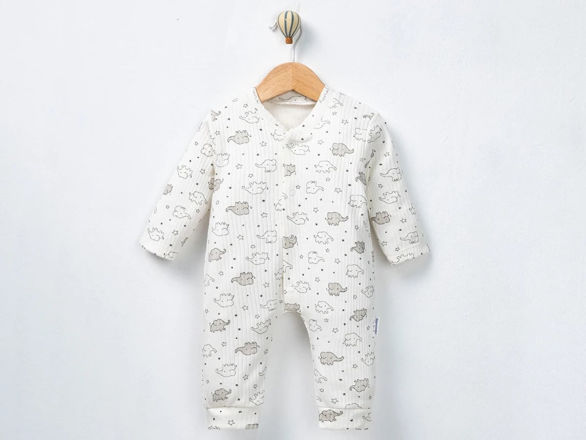 Boys' Elephant Print Footed Romper - Pack of 3 - Supermini - by Peralane