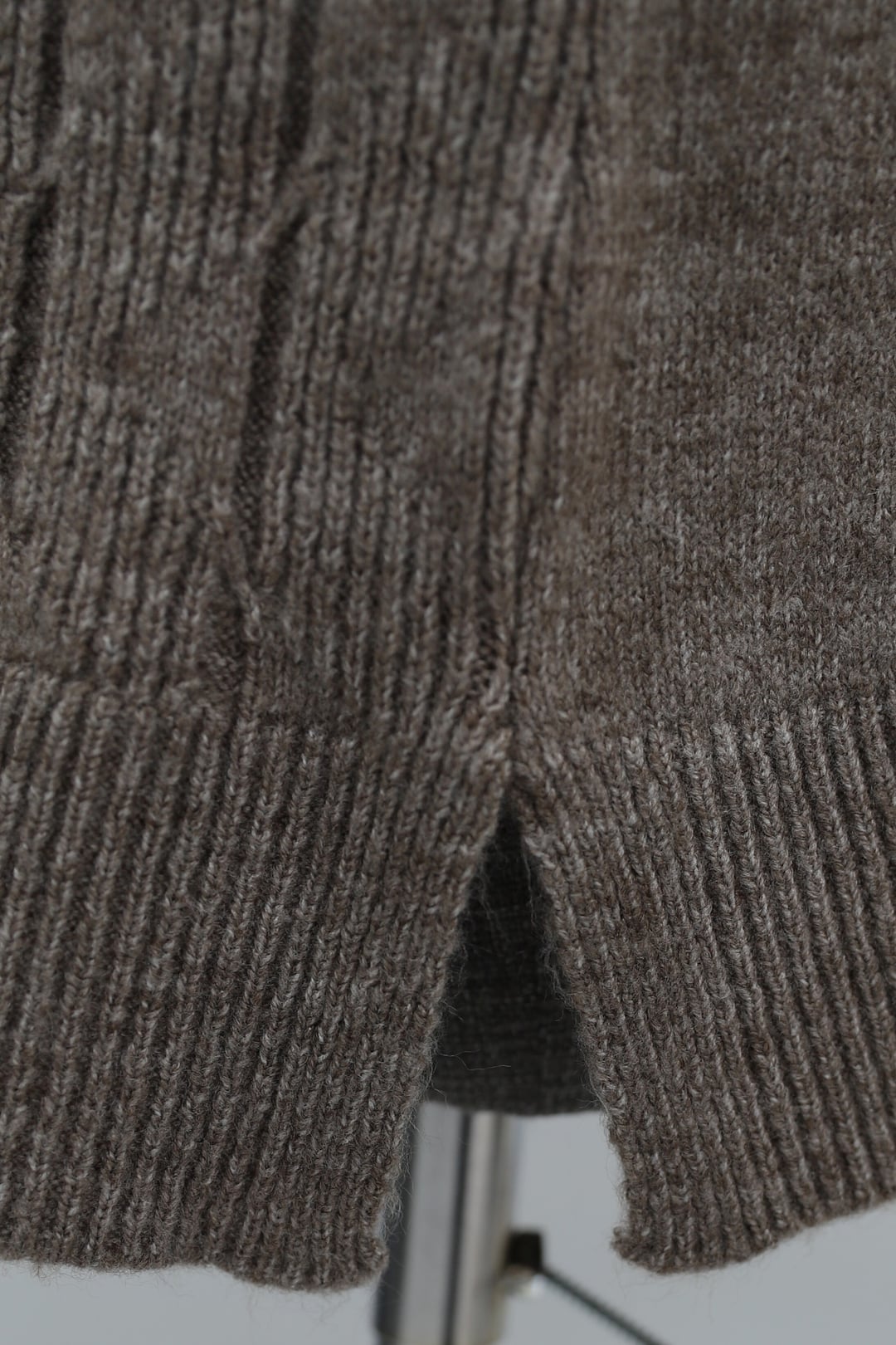 Pearl Detail Patterned Relaxed Knit Tunic - Light Brown - Podyumplus - by Peralane - photo 9