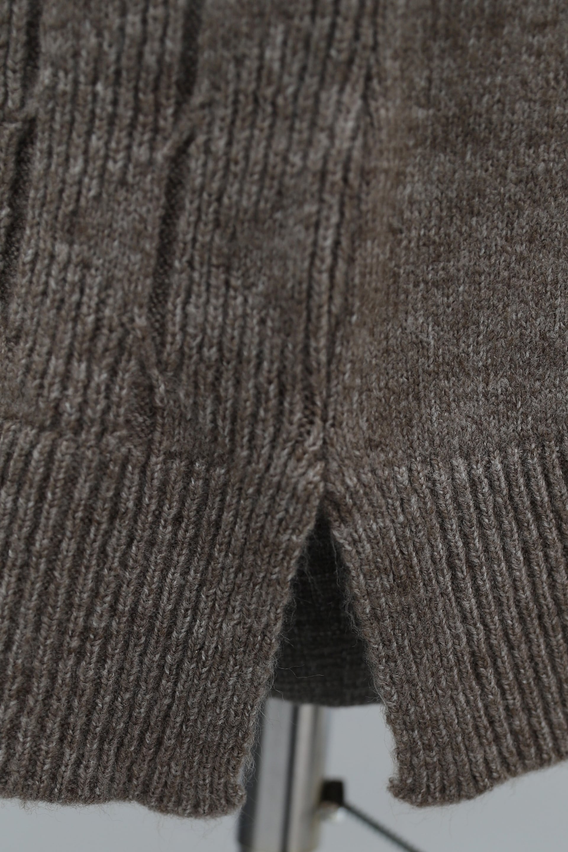 Pearl Detail Patterned Relaxed Knit Tunic - Light Brown - Podyumplus - by Peralane - photo 9