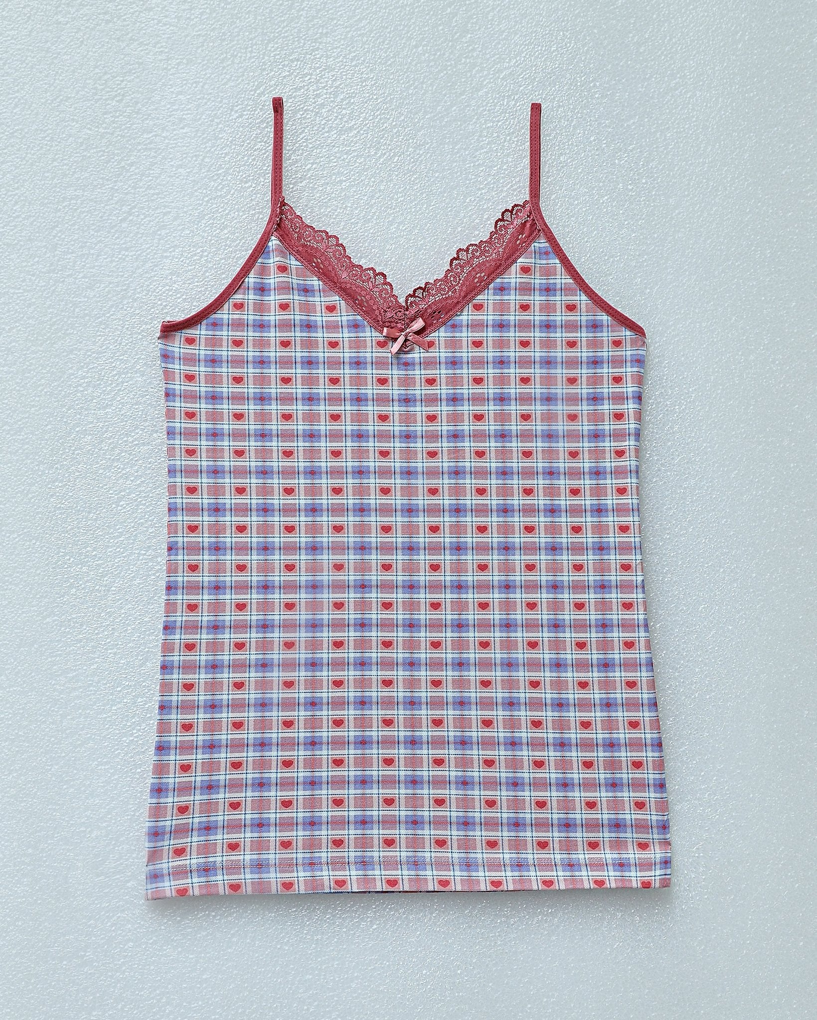 Heart Pattern Sleeveless Lace Camisole - Lilac - Podyumplus - by Peralane