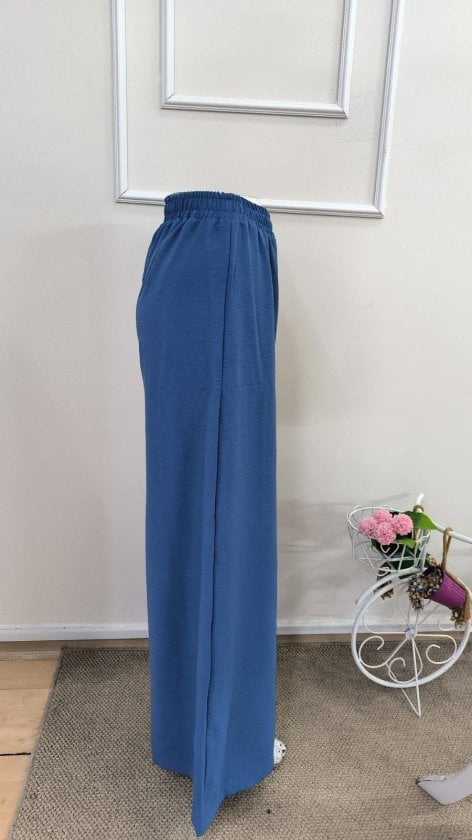 Women's High-Waist Wide-Leg Long Trousers in Royal Blue - Janes - by Peralane - photo 5