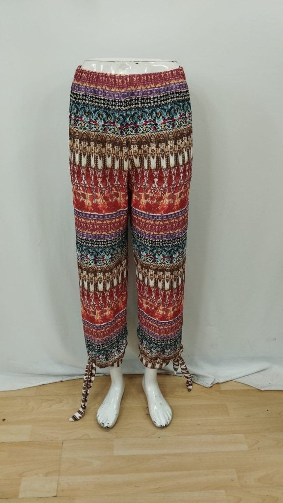 Women's High-Waisted Side-Slit Patterned Crepe Trousers - Janes - by Peralane - photo 6