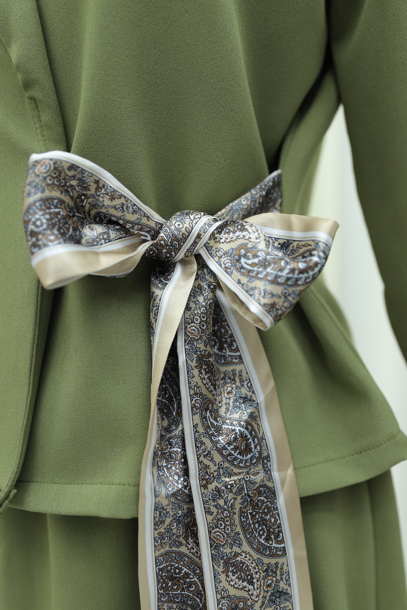 Olive Green Two-Piece Modest Set with Jacket and Skirt - Podyumplus - by Peralane - photo 7