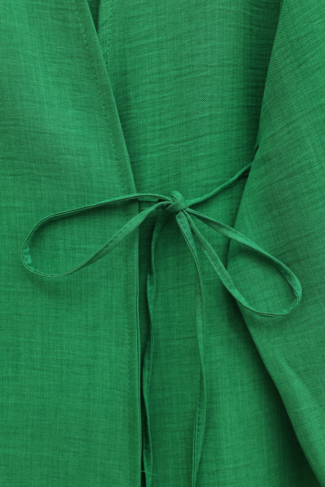Green Kimono and Wide-Leg Trouser Set with Tie Front - Podyumplus - by Peralane - photo 9