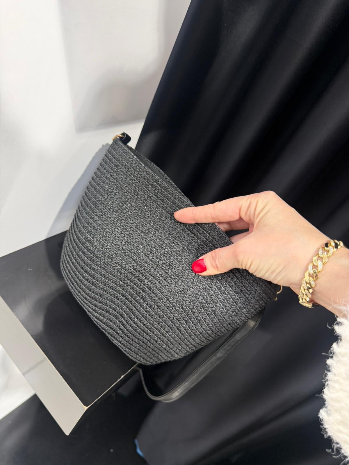 NWC-1117 Black Mini Straw Bag - Nesvay - by Peralane - photo 3