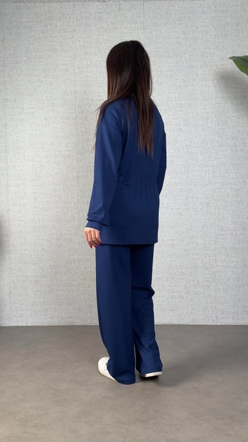 Women's Long Sleeve Crew Neck Drawstring Waist Viscose Two-Thread Top and Trousers Two-Piece Set - Janes - by Peralane - photo 4