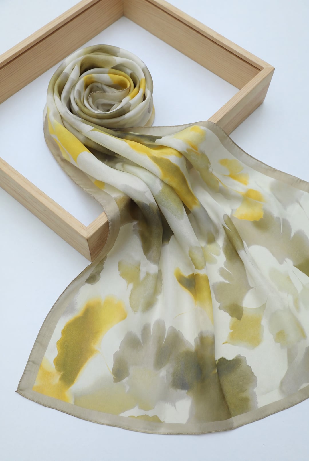 Abstract Floral Voile Shawl - Oil Green - Podyumplus - by Peralane - photo 2