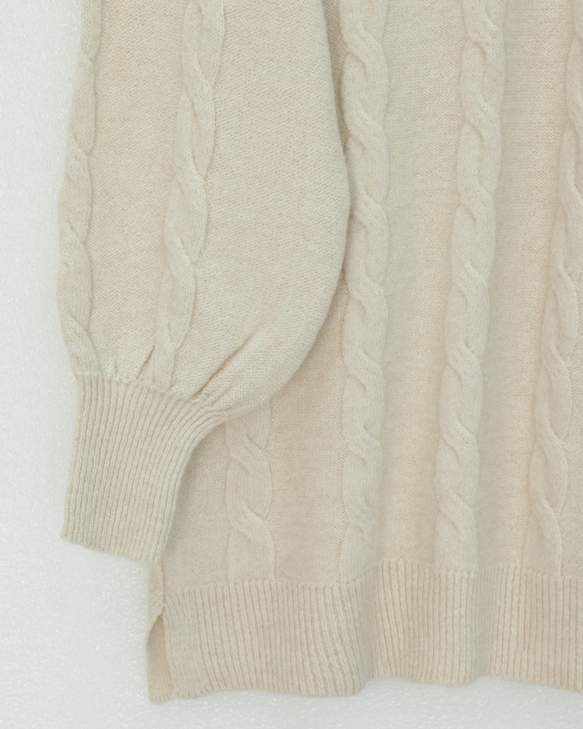 Cream Cable Knit Sweater with Balloon Sleeves - Podyumplus - by Peralane - photo 5