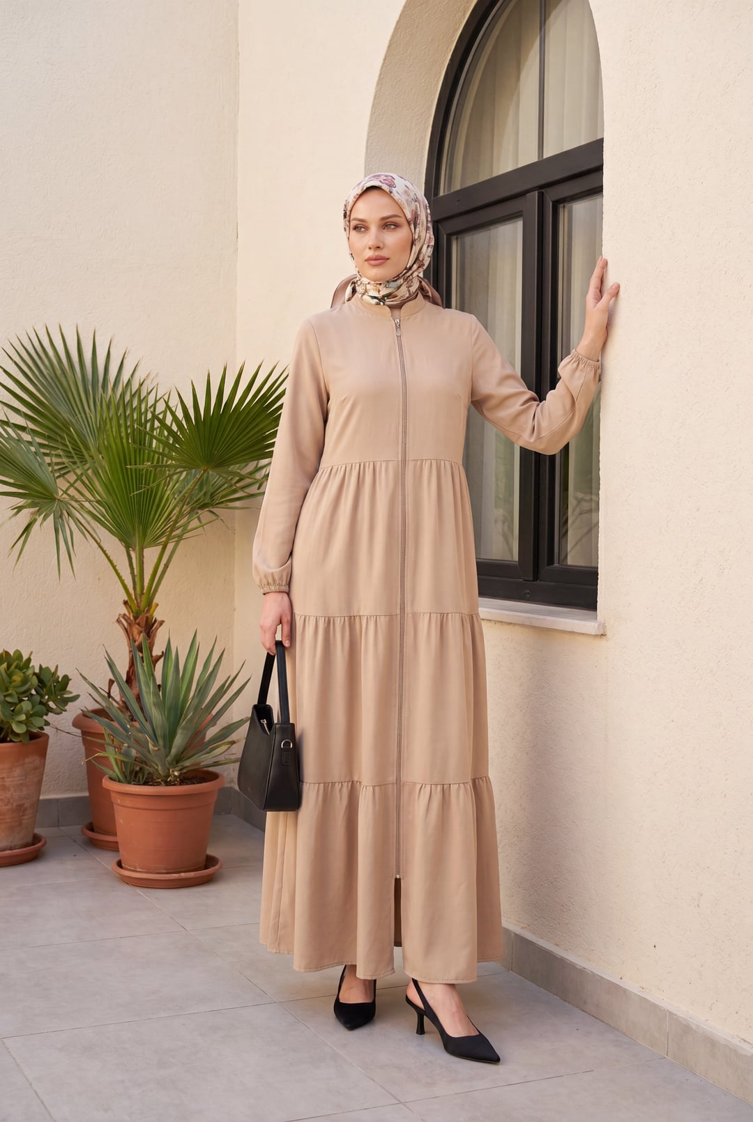 Full-Length Zipper Tassel Trim Ayrobin Ferace - Cinnamon - Podyumplus - by Peralane - photo 3