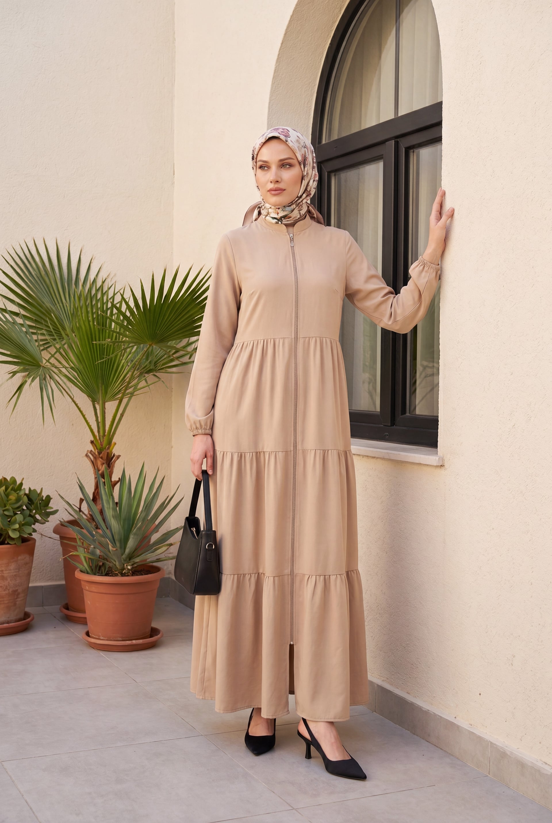 Full-Length Zipper Tassel Trim Ayrobin Ferace - Cinnamon - Podyumplus - by Peralane - photo 3