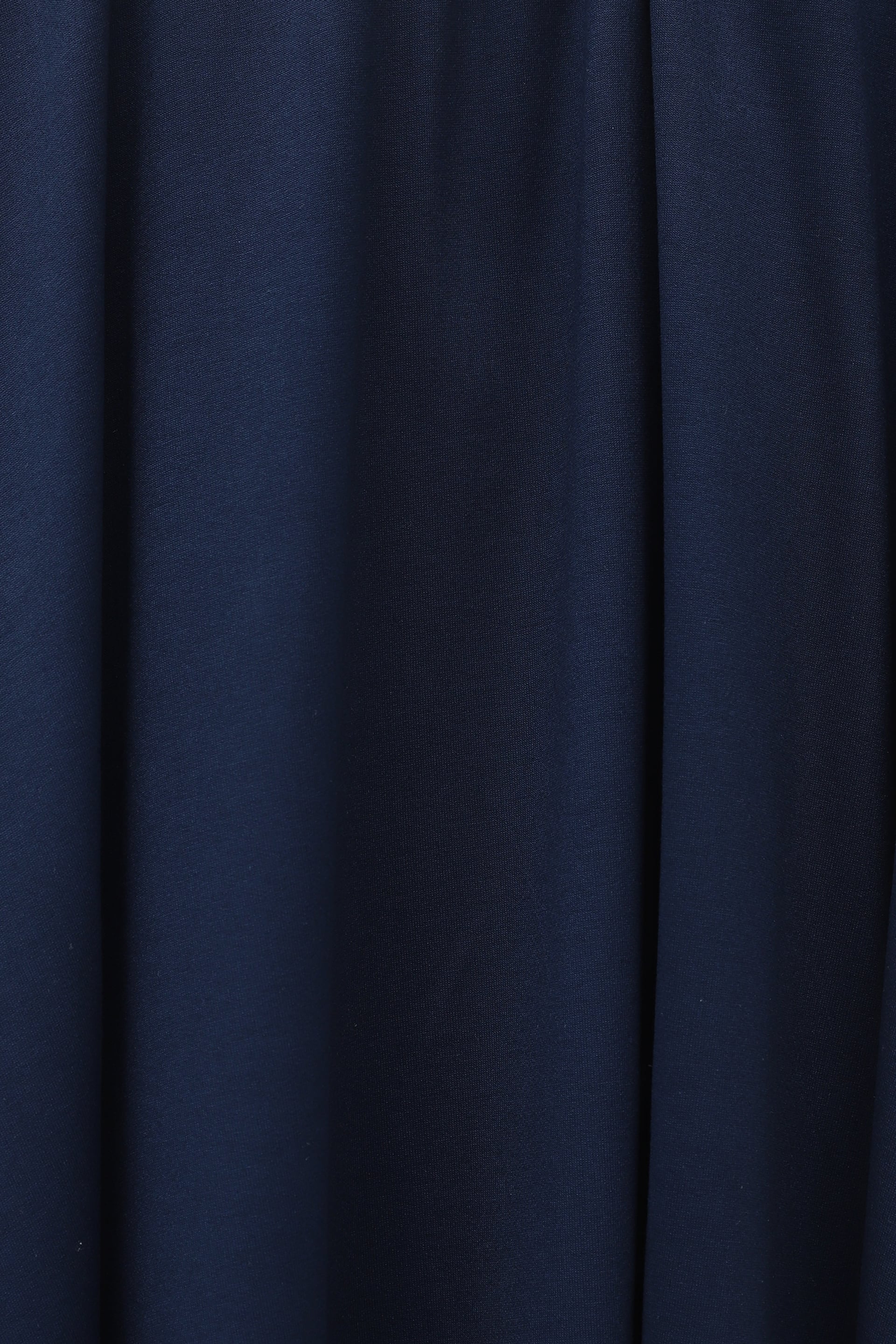 Navy Blue Elastic Waist Belted Flowy Skirt - Women's Maxi Skirt - Podyumplus - by Peralane - photo 6