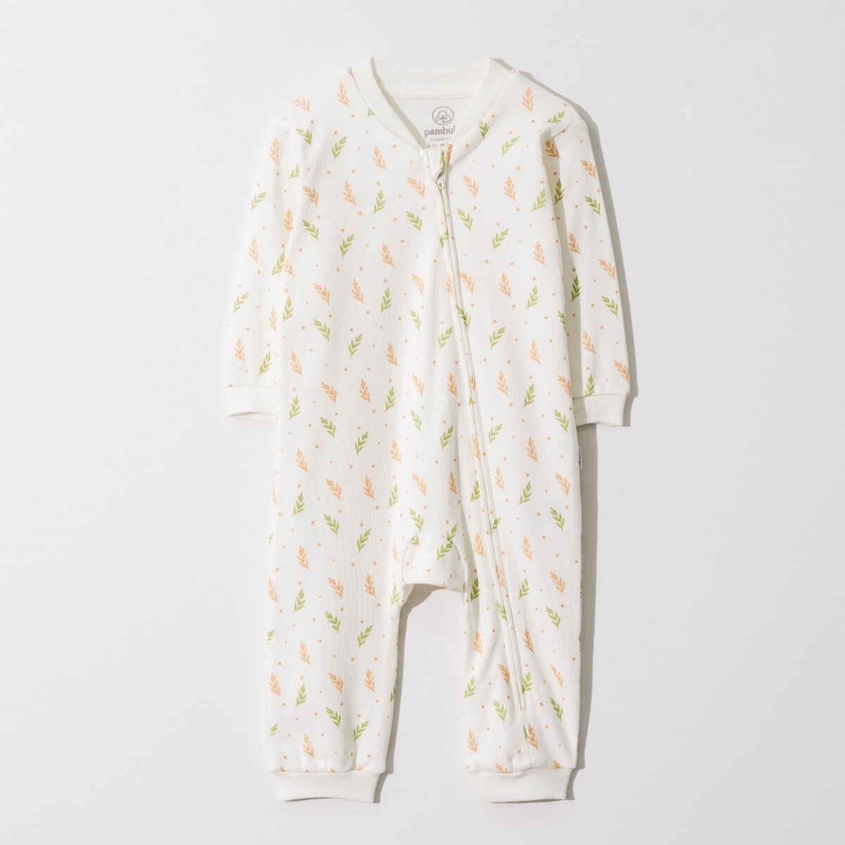Unisex Baby Footie with Leaf Print - 6-18M - Pambuliq - by Peralane