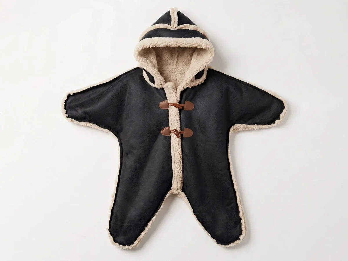 Velvet Trim Boys' Baby Snowsuit with Sherpa Lining - Canoz - by Peralane