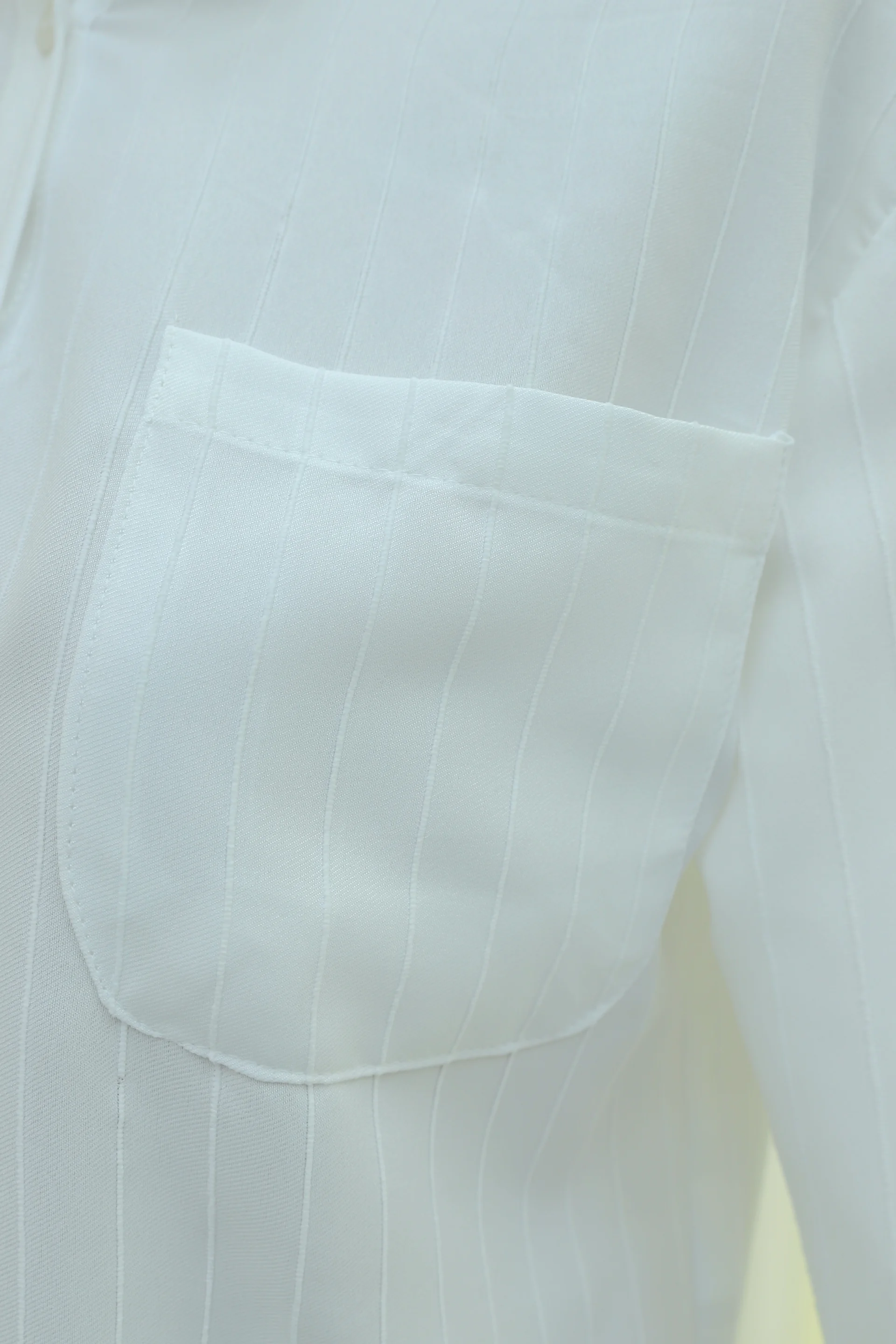 White Longline Linen Shirt with Pleated Sleeves and Skirt Set - Podyumplus - by Peralane - photo 6