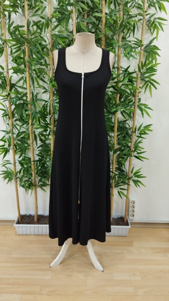 Women's Sleeveless Square Neck Front-Zip Wide-Cut Crepe Maxi Dress - Janes - by Peralane - photo 5