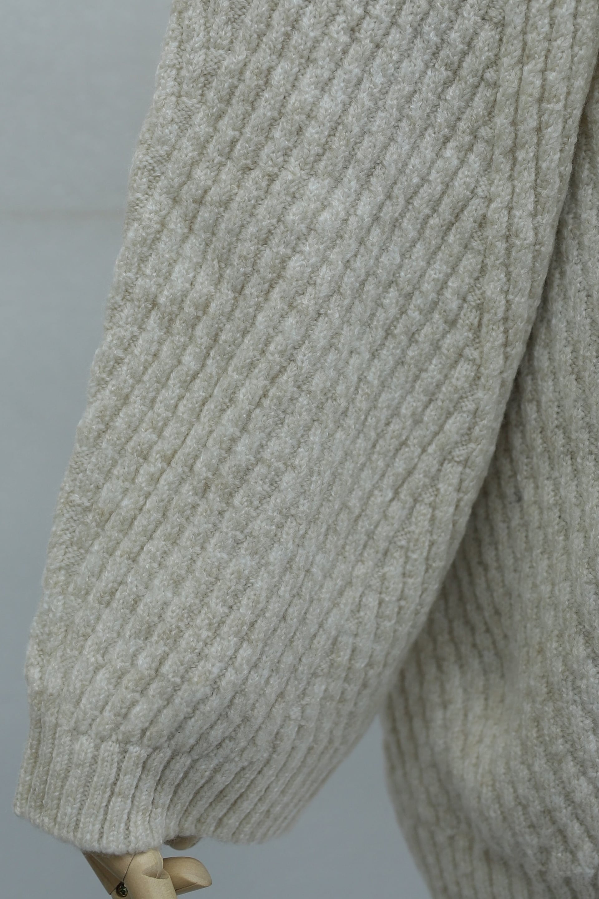 Crew Neck Patterned Oversized Knit Tunic - Stone - Podyumplus - by Peralane - photo 5
