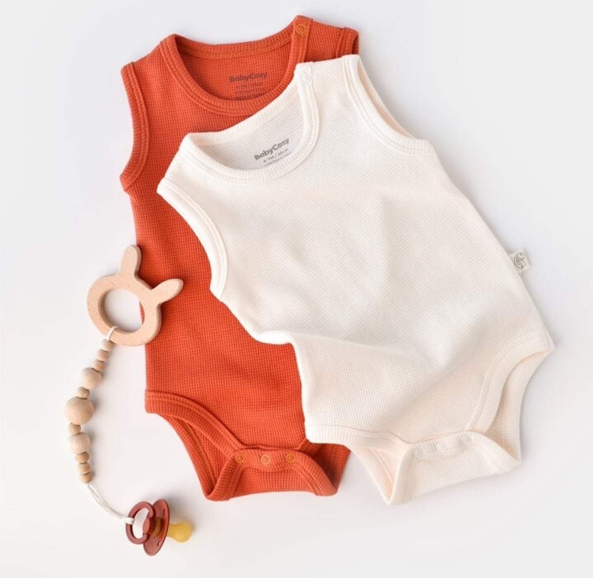 Baby Waffle 2-Pack Sleeveless Bodysuits 3-24M - Babycosy - by Peralane