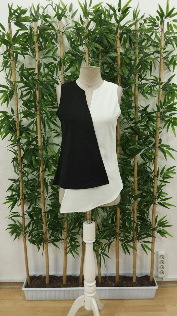 Women's Sleeveless V-Neck Colorblock Crepe Blouse - Janes - by Peralane - photo 6