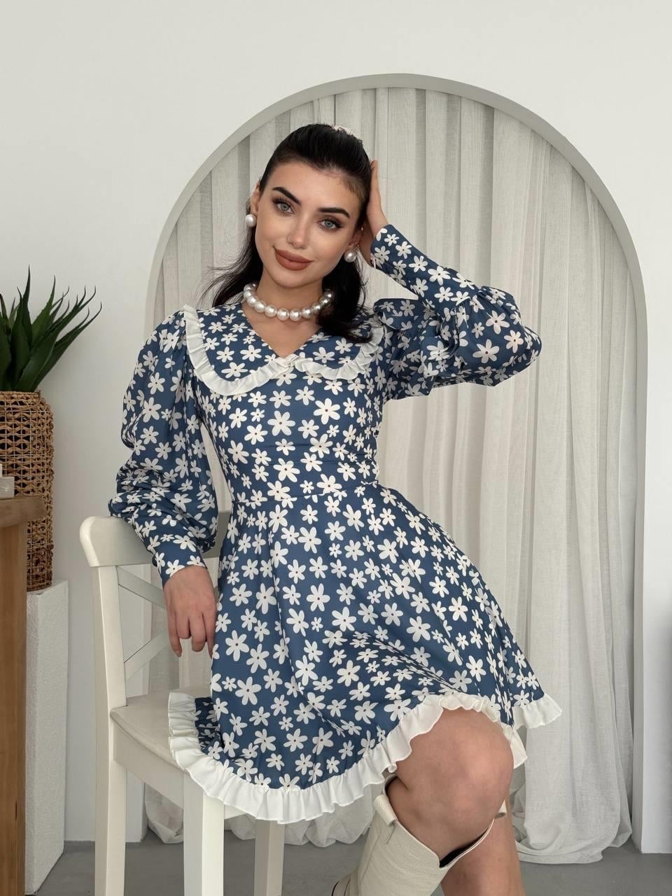 Floral Print Peter Pan Collar Midi Dress with Long Puff Sleeves - Woman - Etika - by Peralane - photo 3