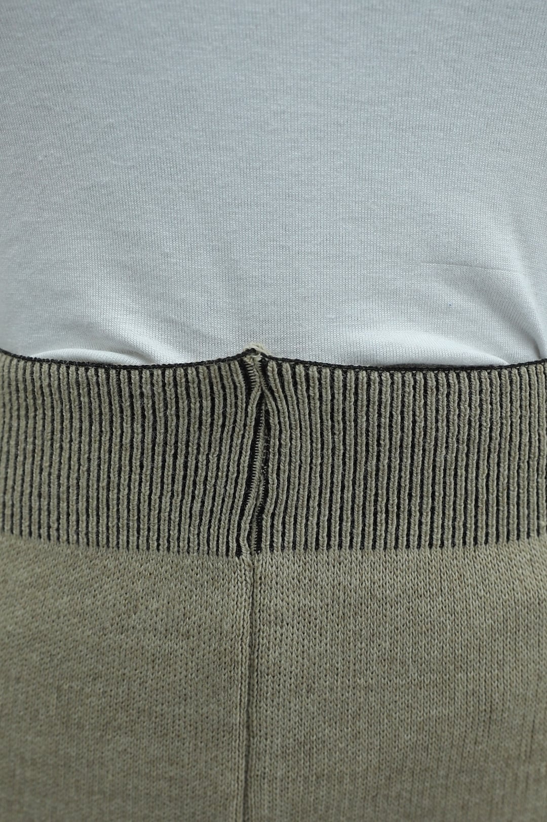 Ribbed Trim Knit Trousers Set - Beige - Podyumplus - by Peralane - photo 6